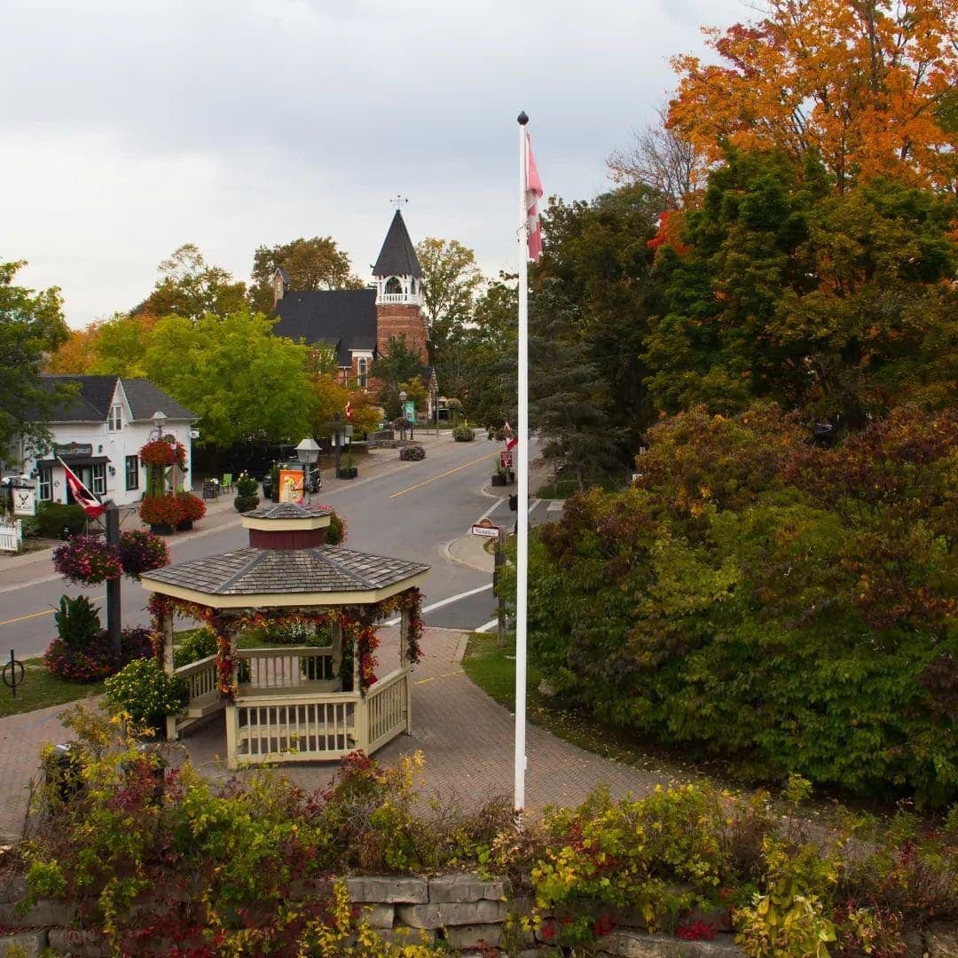 Aerial view of Unionville gazebo